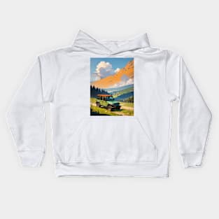 Jeep climbing a muddy mountain Kids Hoodie